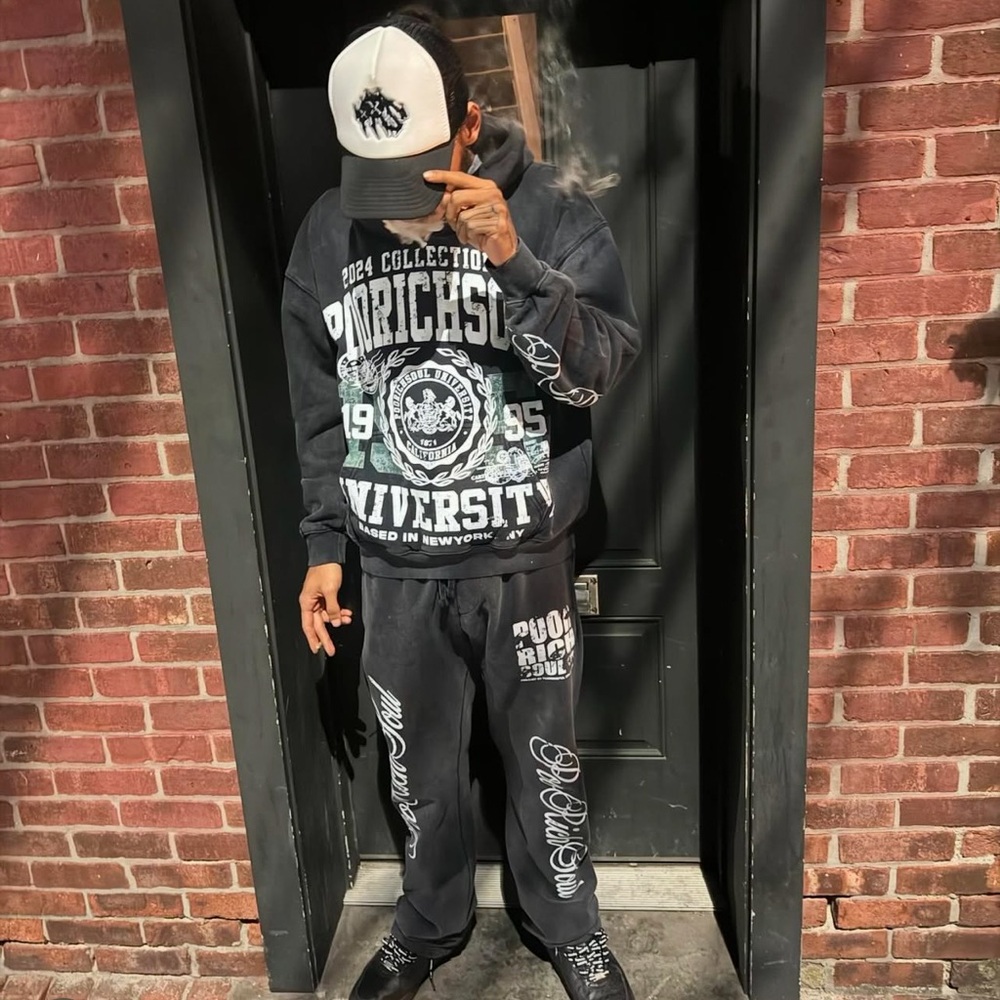 PooRichSoul University Stacked SweatSuit